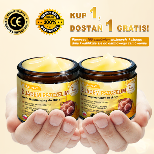 Leurea® Jad Pszczeli Regeneracja Skóry Krem — ⭐Naturalna regeneracja skóry, wygładzenie zmarszczek i promienna cera-50 ml